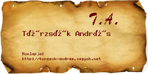 Törzsök András névjegykártya